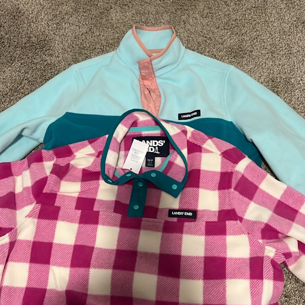 Two medium lands end women shirts